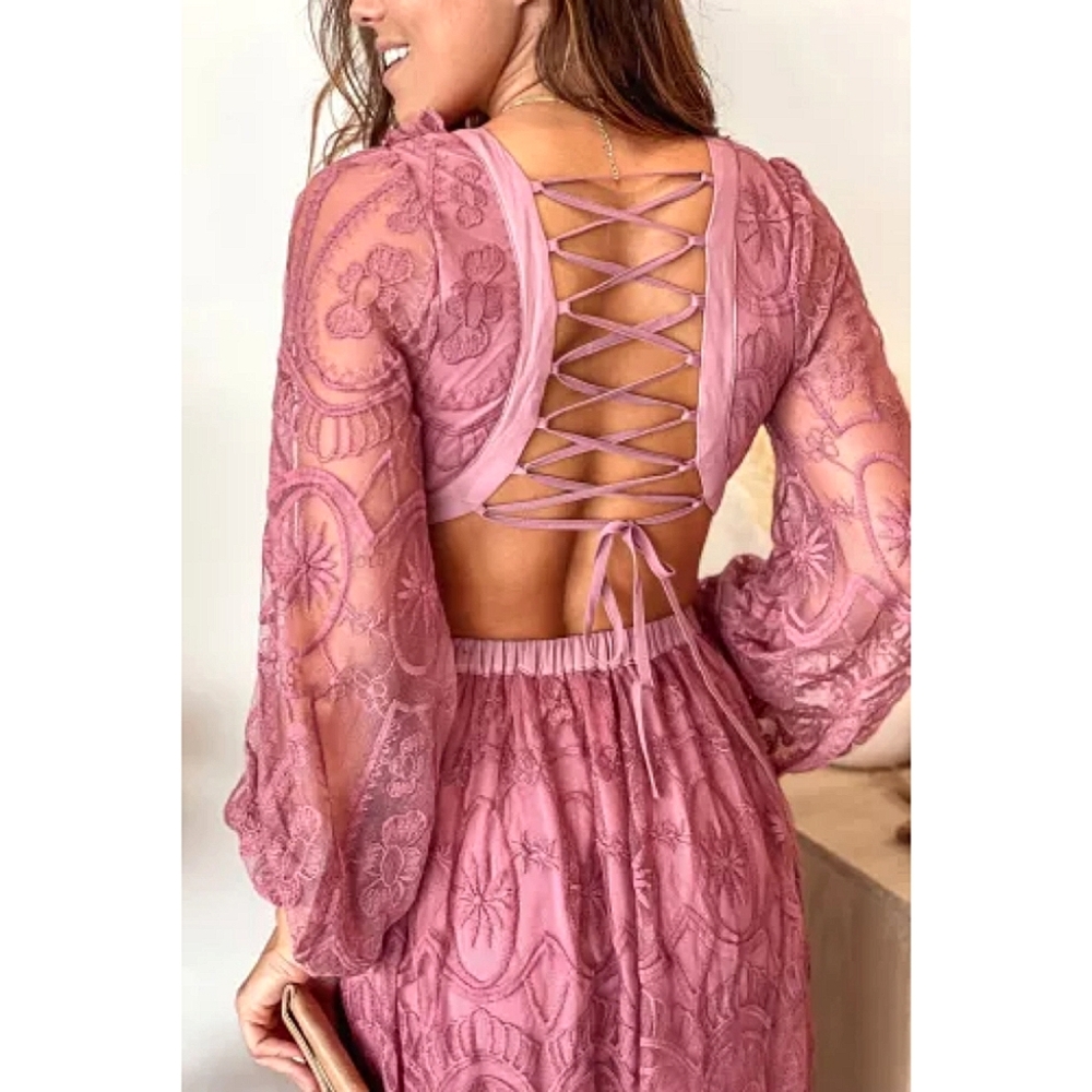 LAST ONE! Plus Size TALULLUH Boho Lace Maxi Dress - Picture 7 of 7